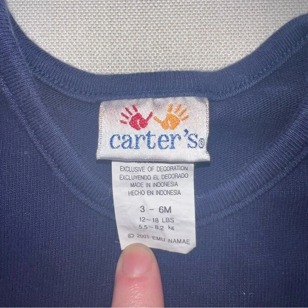 Vintage Carter's 2001 Emu Namae Japanese Artist Y2k Baby Romper 3-6 Months